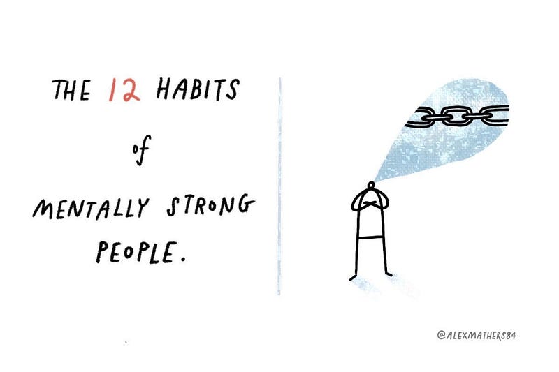 Illustration of mental strength habits