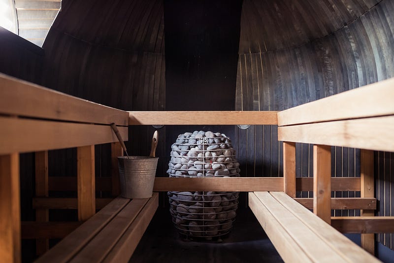 Relaxation space in a sauna