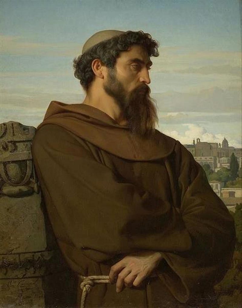 A contemplative monk pondering life's mysteries