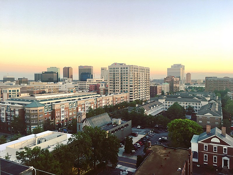 Norfolk skyline featuring key landmarks