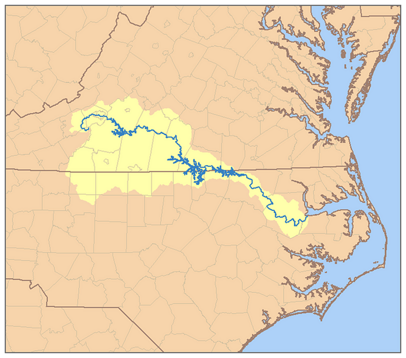 Map of the Roanoke River watershed