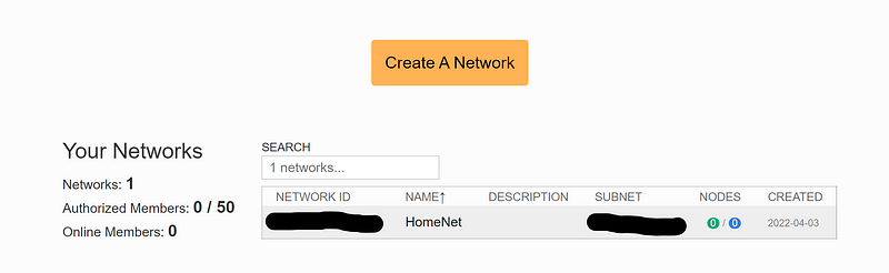 Creating networks in ZeroTier