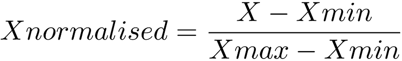 Normalization formula for feature scaling