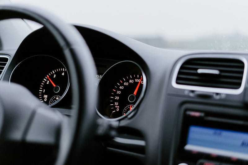 Air conditioning control panel in a modern car