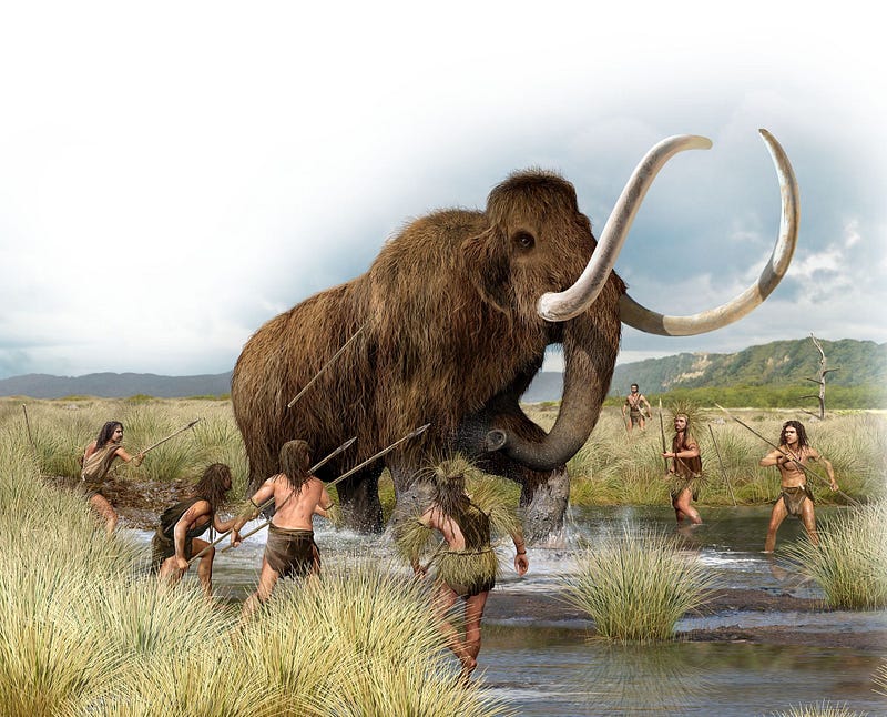 Image of an extinct wild mammoth