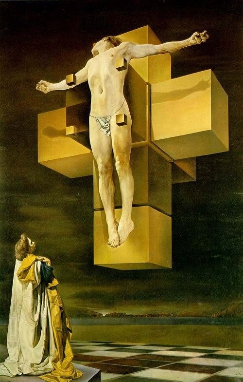 Dali's Crucifixion (Corpus Hypercubus) painting