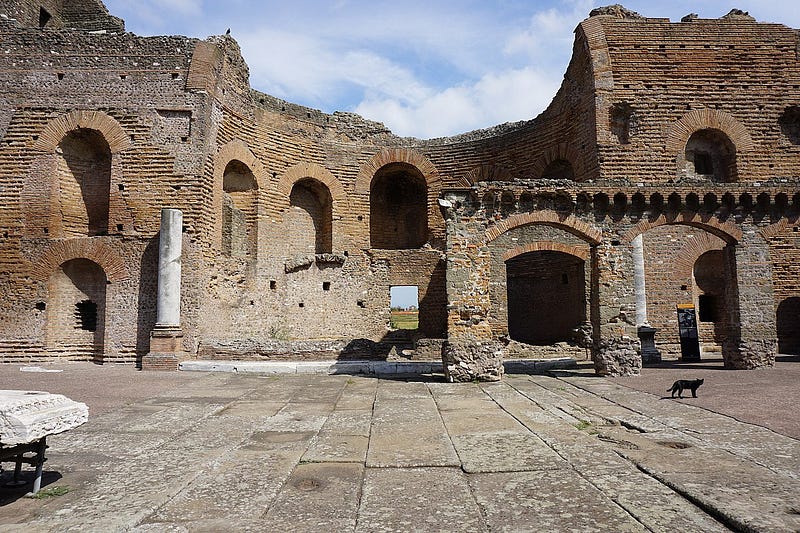 Ancient Roman villa excavation site