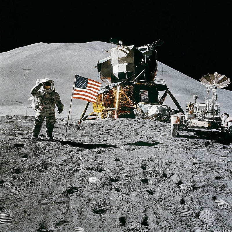 Apollo 15 Commander David R. Scott in action