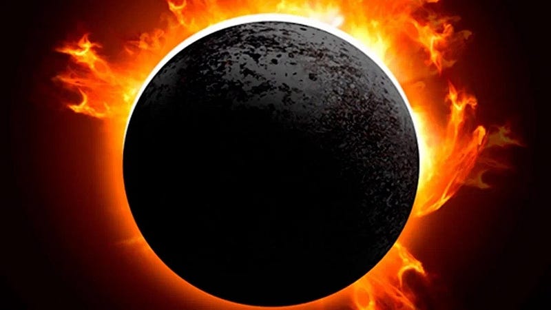 Earth plunging into darkness after the Sun's disappearance