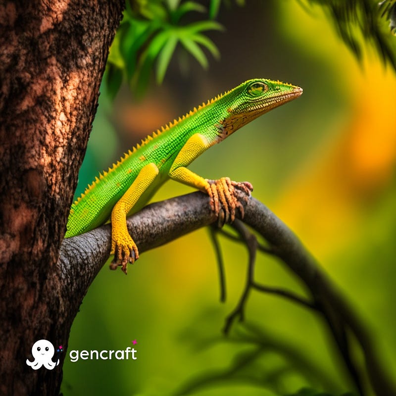 Image of Anolis lizard in its habitat