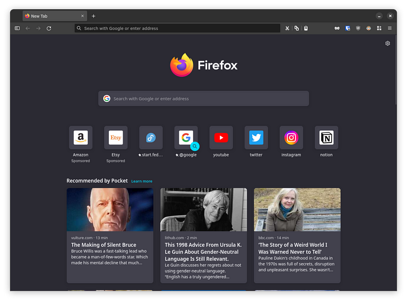 Firefox's privacy features