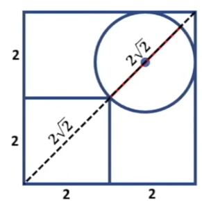 Larger square's diagonal representation