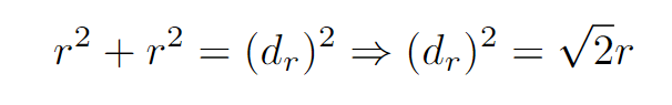 Diagonal length in the smaller square