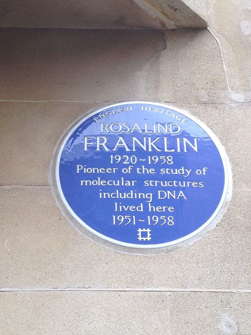 Commemorative plaque for Rosalind Franklin