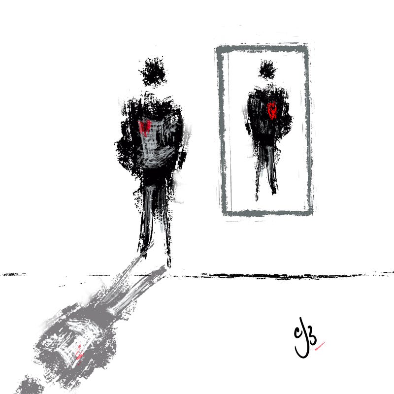 Digital sketch representing self-discovery