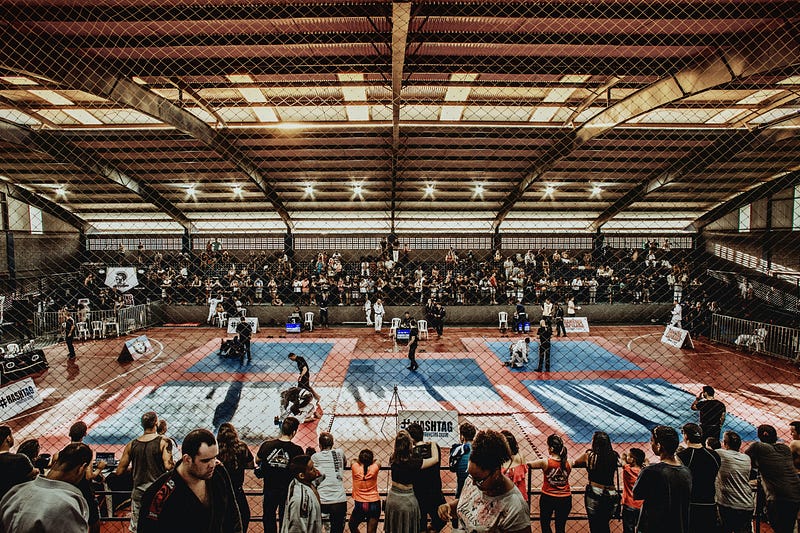 A focused grappler training in no-gi Jiu-Jitsu.