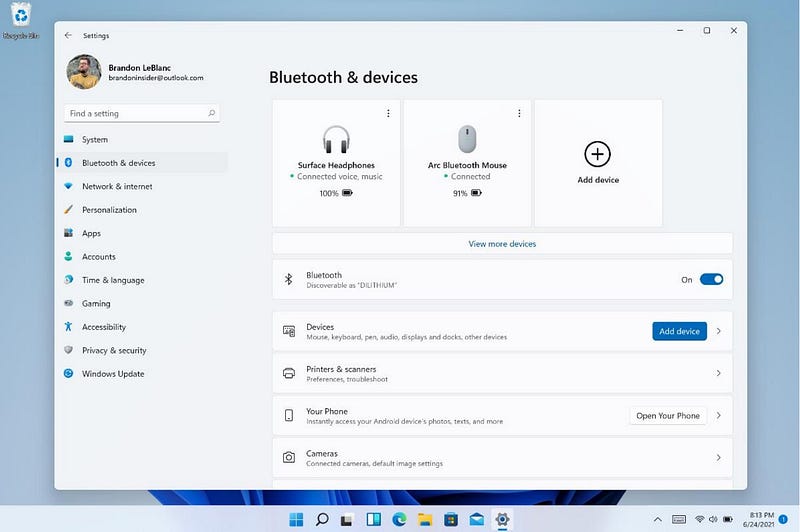 Windows 11 Preferences UI comparison