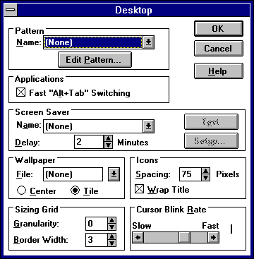 Windows 3.1 checkbox example