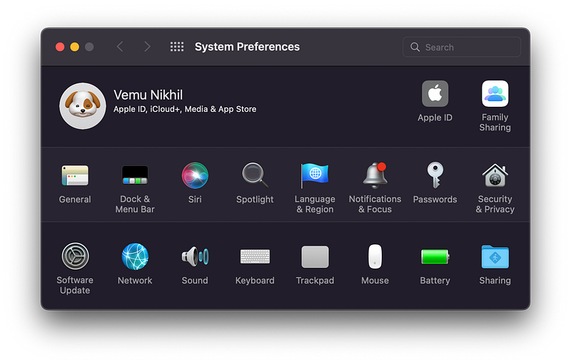 Customized System Preferences on macOS