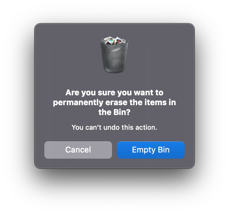 Empty Trash on macOS