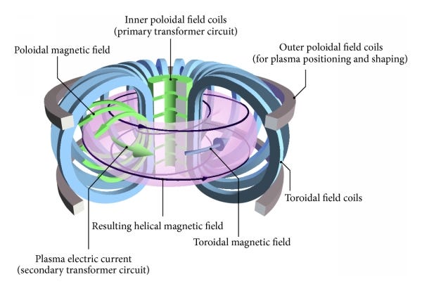 Diagram of a tokamak reactor