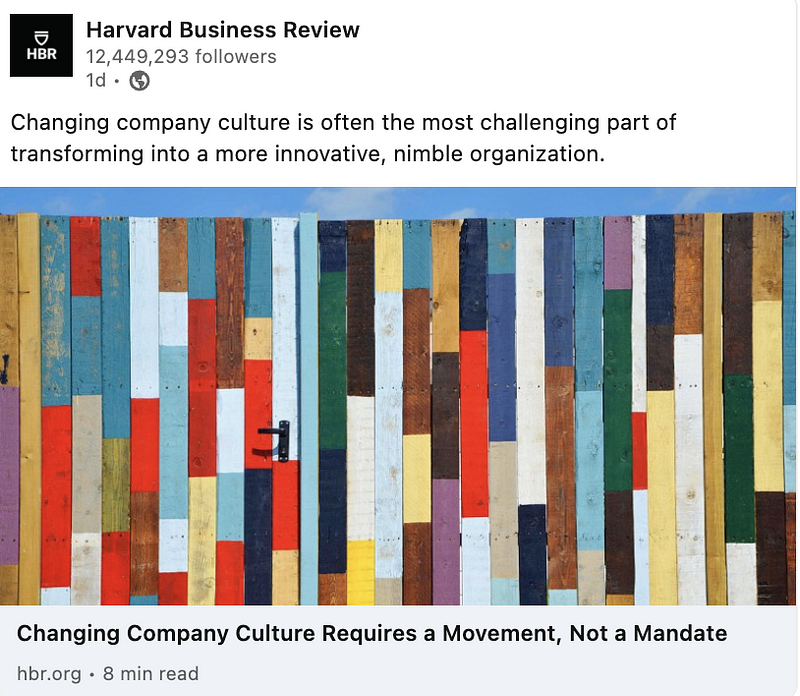 Company Culture Change Dynamics