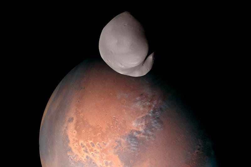 Detailed image of Deimos captured by UAE's Hope probe