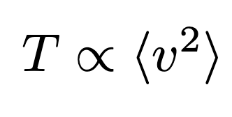 Mathematical representation of temperature in gases