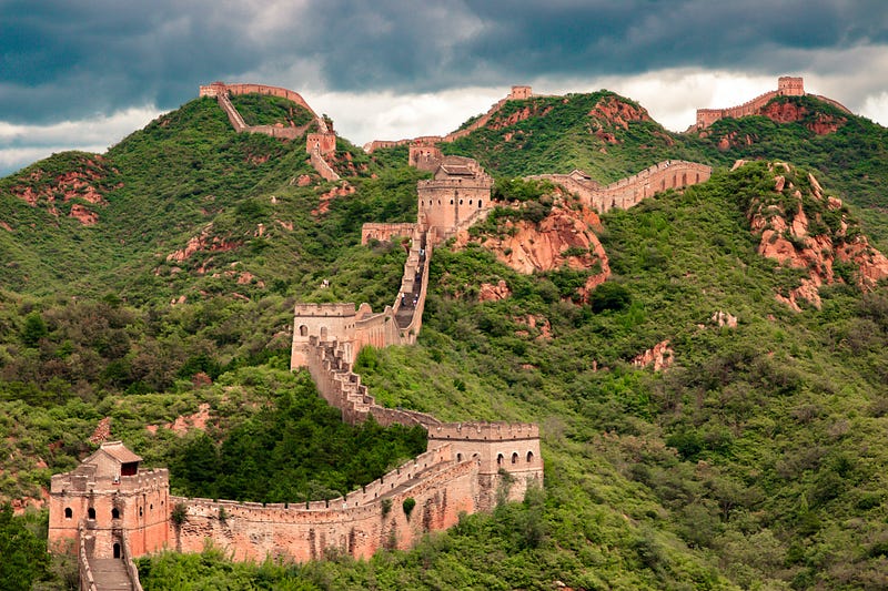 Aerial view of the Great Wall of China