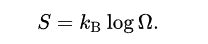 Equation illustrating entropy calculation