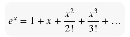 Taylor Series representation of e^x