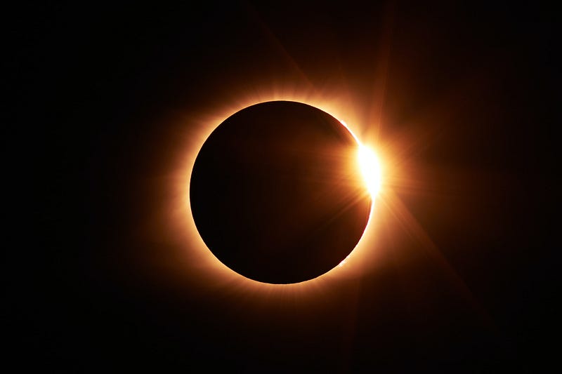 Celestial alignment during a solar eclipse