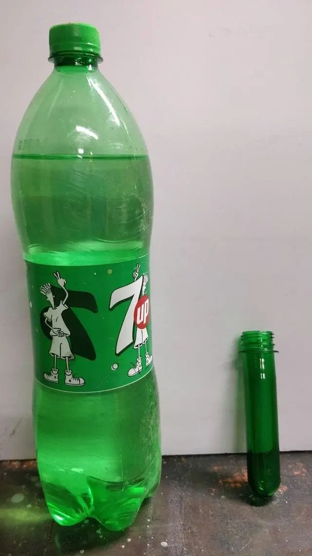 Expanded two-liter 7-Up bottle comparison