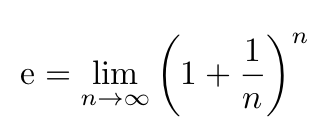 Definition of Euler's number e.