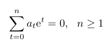 Algebraic equation representation.