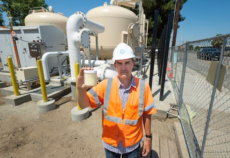 Engineer demonstrating PFAS removal technology