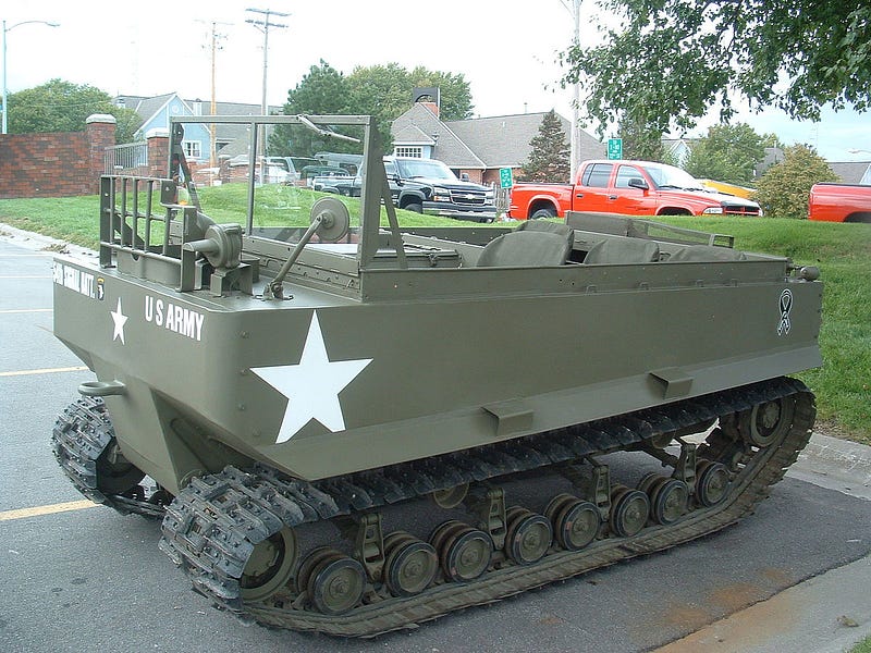 M29 Weasel vehicles used in World War II