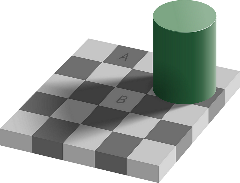 Visual illusion of squares