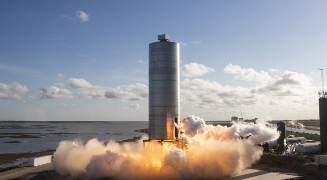 SpaceX Starship prototype in action