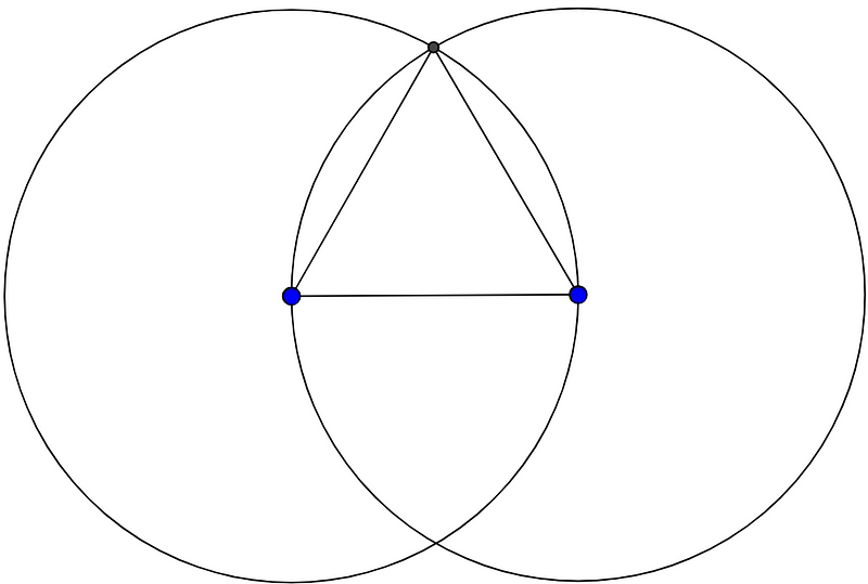 Constructing an equilateral triangle.